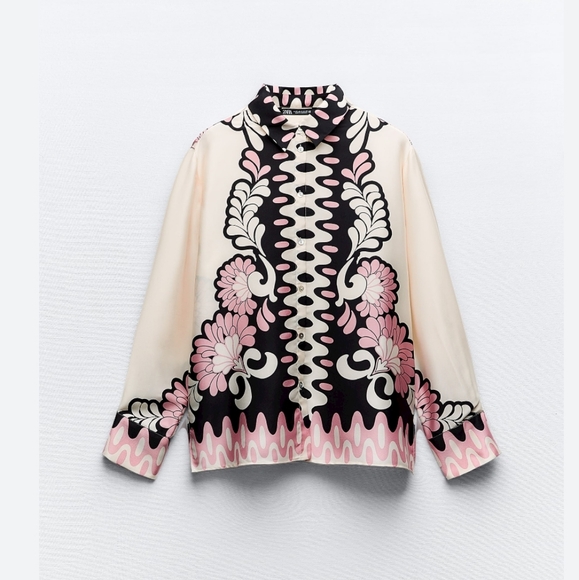 ❌️SOLD❌️ZARA SET FLORAL PRINT SHIRT AND STRAIGHT CUT PANTS SIZE S - Picture 11 of 12